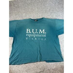 Vintage 90s BUM Equipment T-Shirt Mens L Spell Out Logo Single Stitch Retro USA